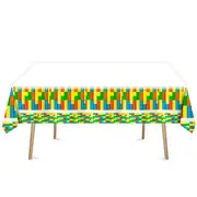 Bulding Blocks Theme Tablecloth Plastic 180cm x 108cm