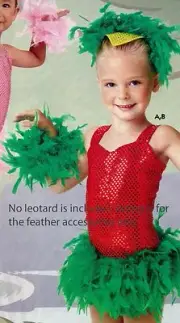 Feather tutu Birdie Pkt Headpiece Wristlets Girls Kelly Green Sequin Beak