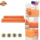 Luxurious 400 Thread Count Orange Cotton Sheet Set - Fits Mattresses Up to 16"