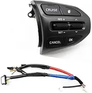 LUMIXE Car Cruise Control Button, for Kia, for K5, for Optima 2014 2015 Car Steering Wheel Cruise Volume Control Button Switch Multifunction Audio Control Switch Car Steering Wheel Switch Button(BLACK