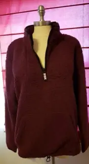 L Victoria secret Plum large Sherpa pullover quarter zip cozy women's