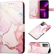 [Dinglijia] Nokia G21 Case Nokia G11 Case, Leather Wallet Case Flip Folio Cover with Card Holder Kickstand for Girls Women, Marble Fashionable Designs, Protective Phone Case for Nokia G21 Rose Gold