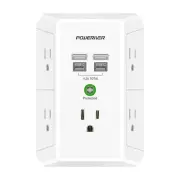 Multi Outlet Extender Surge Protector - POWERIVER Multi Plug Wall Outlet with...