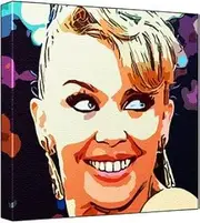 Kylie Minogue - Pop Art Print (Multicolour) 30 x 30 x 2.5 cm Deep Box Canvas