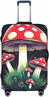 [HTTUP] Magic Mushrooms Print Practical Elastic Washable Travel Luggage Cover with Concealed Zipper for Suitcases, White, X-Large