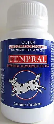 Fenpral Dog Worming Tablets (100 Tablets) plus free postage and tracking