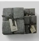 West Elm Belgian European Flax Linen Queen Duvet &2 Euro Shams Slate Melange