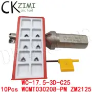 WC Φ17.5-3D-C25 WC/SP/WD CNC Indexable U Drill Bit + 10Pcs WCMT030208-PM ZM2125