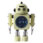 Laser Kids Digital Robot Alarm Clock with Date & Temperature (Yellow)