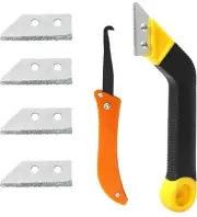 Grout Removal Tool, Tile Angled Grout Saw with 4PCS Extra Blades Replacement