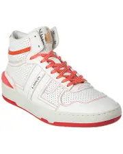 LANVIN Clay Leather High-Top Sneaker 40 White