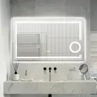 Backlit Brighter HD Bathroom Mirror Anti-Fog w 3X Magnifying Wall Make-up Light