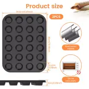 2 Pcs 24 Cups Muffin Pan Reusable Muffin Top Pan Nonstick Mini Muffin Tin☏