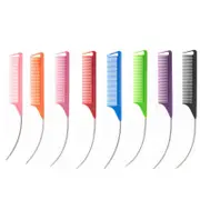 Beakey 8 Pcs C Curved Rat Tail Combs Fine Tooth for Deep Side Parting