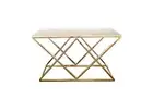 NNEDSZ Alsea Console Table Gold Base - White Marble