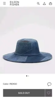 Indigo Denim Bucket Hat Eileen Fisher Patched