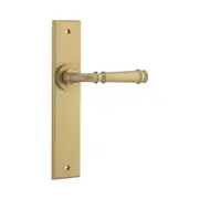 Iver Verona Door Lever Handle on Chamfered Backplate Brushed Brass
