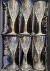 6 Royal Doulton Crystal Georgian Pattern Wine Hock Glasses Stemware 7.5"