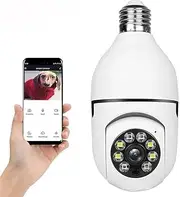 X W EI UNION WiFi Home Security Camera Bulb Shape Cam with Phone App Motion Detection Night Vision Remote View Baby Monitor Pet Dog Camera Indoor Use