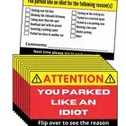 50-100PK Bad Parking Cards You Parked like an Idiot Business Cards with Reason