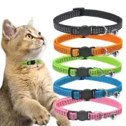 10 Pack Reflective Cat Collars with Bells - Breakaway Colorful Adjustable for...