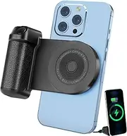 Aerbeis Magnetic Camera Handle Bluetooth Bracket- Smartphone Photo Holder 10W Qi Wireless Charging Stand Phone Hand Grip with Magsafe Remote Control for Video Shooting (Black)