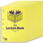 Spirax 906 Lecture Book 7mm Ruled Hole Punched Spiral Bound 140 Pages A4 Pack 10