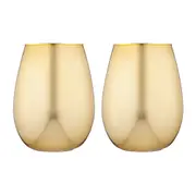 2x Tempa Aurora 600ml Cocktail Glass Tumbler Wine/Water/Juice Glassware Cup Gold