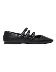[Sandler] Millie Flat Shoes in Black Leather