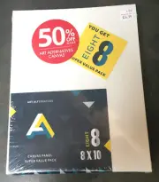 NIB 8" x 10" Artist Quality Acid-Free Cotton Canvas Panels for Painting 8-Pack
