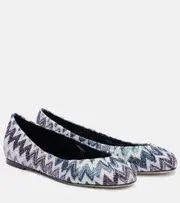 [Missoni] Missoni Zig Zag lurex ballet flats AU 6.5 blue