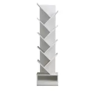 Display Shelf 9-Shelf Tree Bookshelf Book Storage Rack Bookcase White