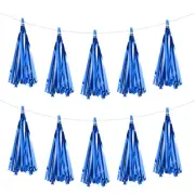 30Pcs Bright Blue Tassel Garland Banner with Rope