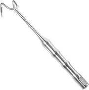 TOPPERFUN Stainless Steel Meat Hook Long Handle BBQ Turner Comfortable Grip for Easy Use for Grilling and Meat Processing Kitchen Barbecue Shops