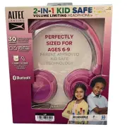 Altec Lansing Kid Safe 2-in-1 Wireless Pink Kid's Headphones New & Sealed