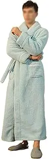 [LILIUPEILONG] Towel Robe Men's Winter Bathrobe Long Sleeve Warm Collar Men's Fluffy Bathrobe Home Clothes