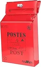 BAZEITFLOW Wall Mounted Vintage Mailbox with Lock Decorative Iron Post Box for Home Office Easy Installation Retro Design Weatherproof Suggestion Box