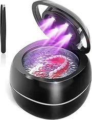 ShiEXiu Ultrasonic Retainer Cleaner, 42Khz Professional Retainer Cleaner Machine with Digital Timer, 180ML Portable Ultrasonic Jewelry Cleaner for Dentures, Aligner, Braces, Mouth Guard(Black)