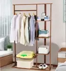 Stable Bamboo Coat Rack Clothes Stand Garment Rack Entryway Bedroom Living Room