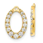 14k Yellow Gold 5/8 Ct. Lab Grown Diamond VS/SI+ G+ Oval Earring Jackets