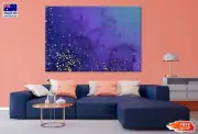 Purple & Gold Ink Splash Abstract Wall Canvas Home Decor Australian Made Quality