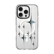 iPhone 16 Pro Clear Case MagSafe Compatible Chrome Sparkles - Graphite