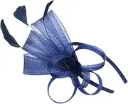 [OATIPHO] Cocktail Party Hat Fascinator Hats for Women Teapot Steampunk 1920 Headpiece Headbands Wedding Headpiece for Bride Heads Headwear Hair Clip for Wedding Tea Party Wig Navy Polyester
