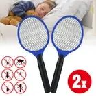 2PCS Electric Bug Zapper Tennis Racket Mosquito Fly Swatter Insect Handheld