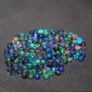 4mm Natural Black Ethiopian Fire Opal Faceted Opal Roundell Loose Beads Gemstone