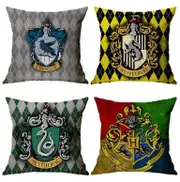 SZTXJ 4pcs Harry Potter Goblet of Fire Linen Cushion Cover Print Throw Pillow Cover Case Home Sofa Bed Decor 45x45cm