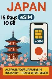 Best JAPAN KDDI esim Data Travel e sim High-Speed 5G /4G 15 Days 10 GB