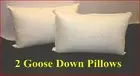 HOTEL DELUXE QUALITY 2 KING SIZE PILLOWS EUROPEAN GOOSE DOWN 100% COTTON COVER