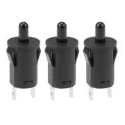 3 pcs 10mm AC 250V 3A PB35 Refrigerator Door Light Switch Normally Closed Black