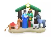 NEW 6.5’ Nativity Manger Jesus Mary Joseph Christmas Inflatable Stable NIB